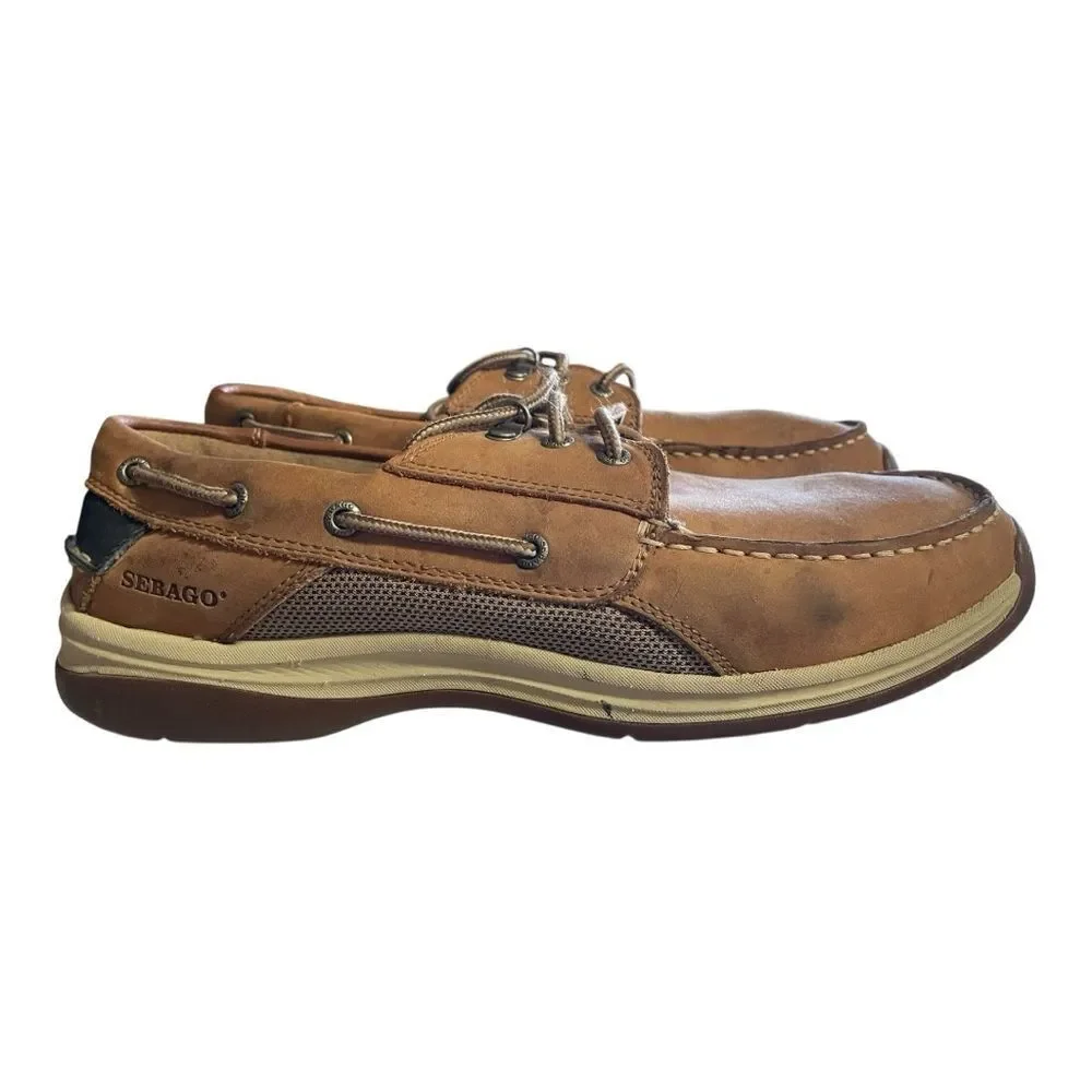 Sebago Brown Boat Shoes with‎ Moccasin Style and Low-Profile Design